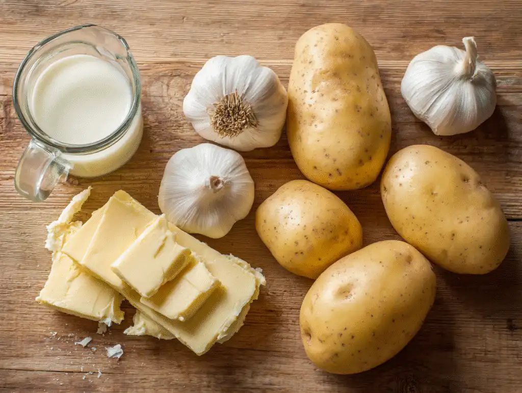 The simple ingredients for a creamy Thanksgiving mashed potato recipe