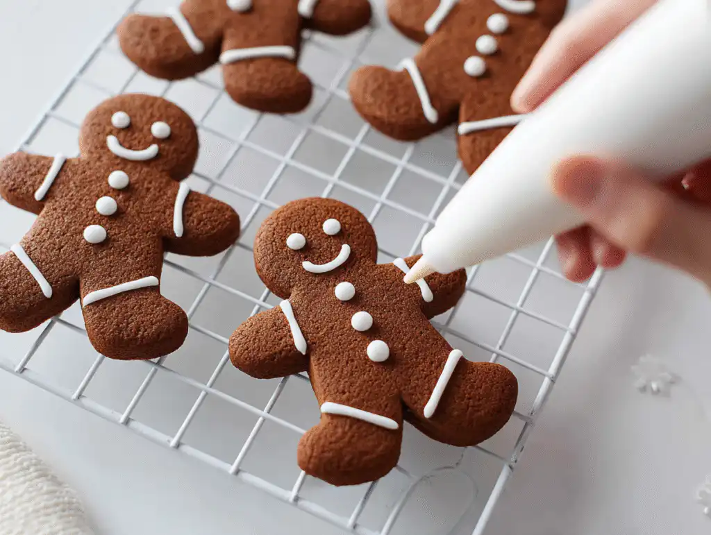 The Best Soft Gingerbread Cookies (Easy Recipe for Decorating!) 10 Decorating gingerbread cookies with simple white royal icing.