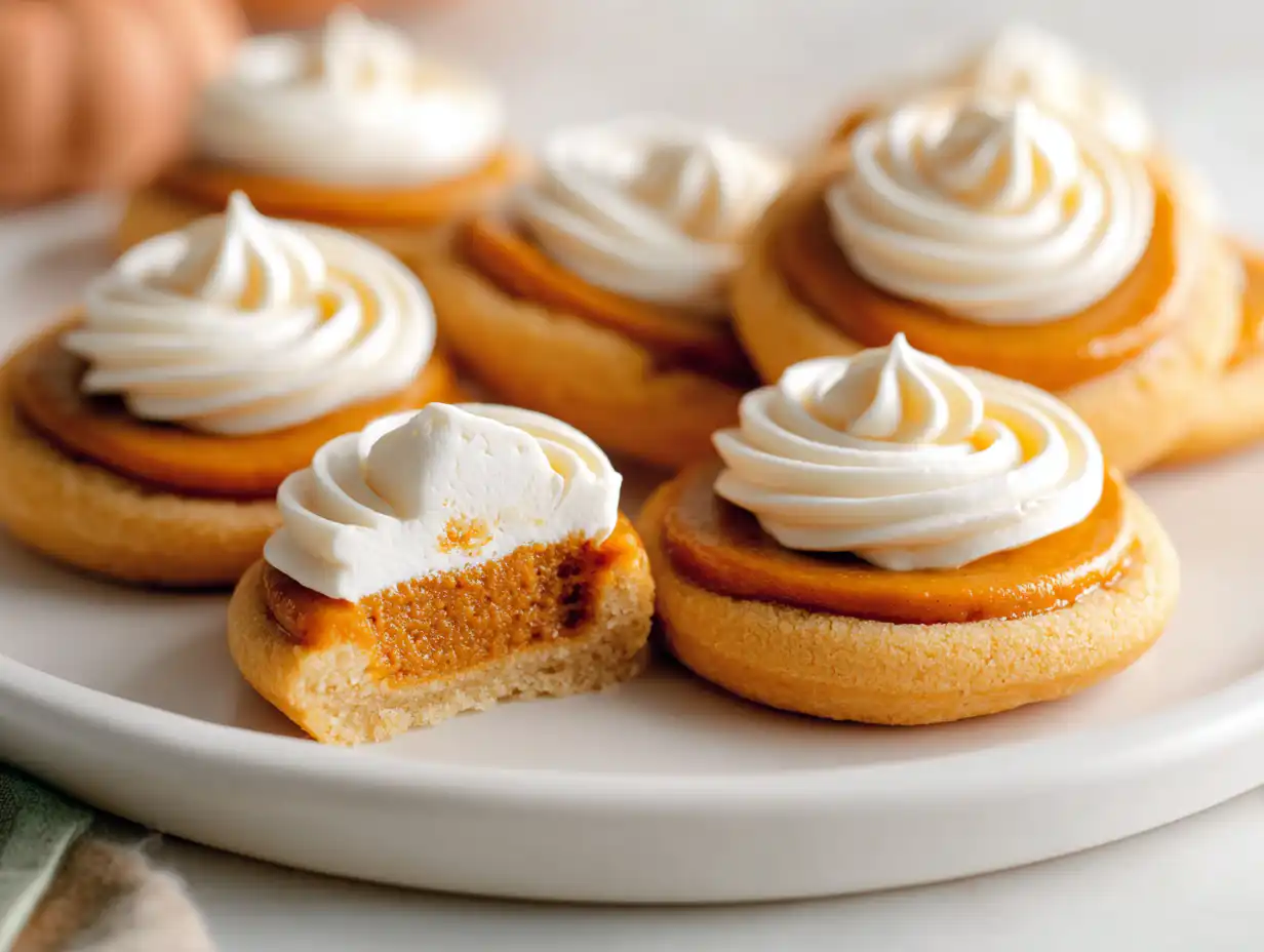 A white platter of the best Pumpkin Pie Cookies for a Fun Thanksgiving Dessert.