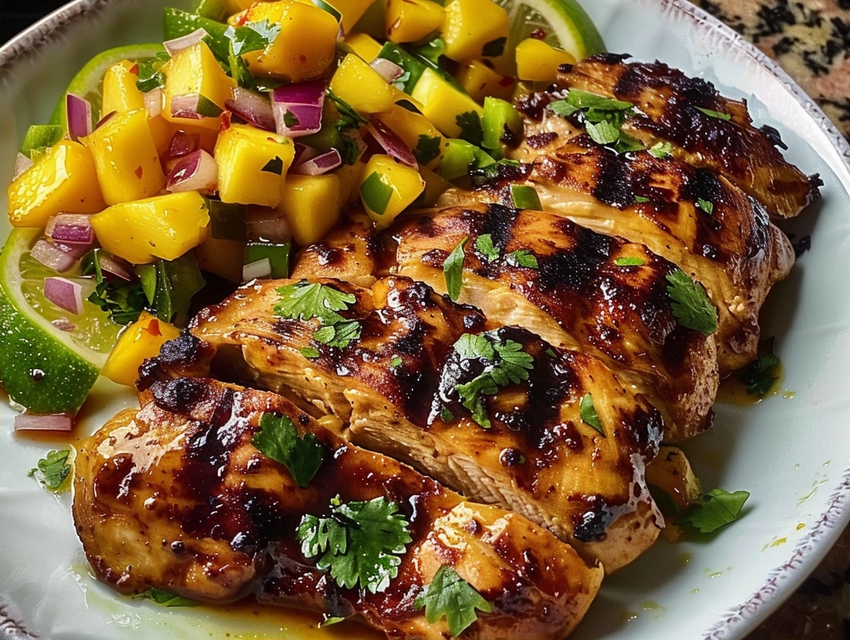 Juicy Honey Lime Chicken with Mango Salsa: A Zesty Delight 6 image 1781496140286