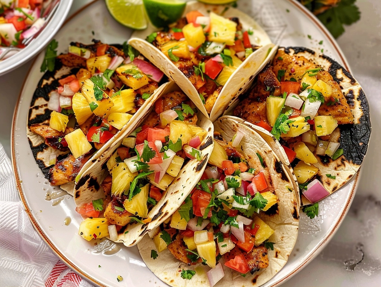 Chili Lime Chicken Tacos with Grilled Pineapple Salsa 5 image 1781496802839
