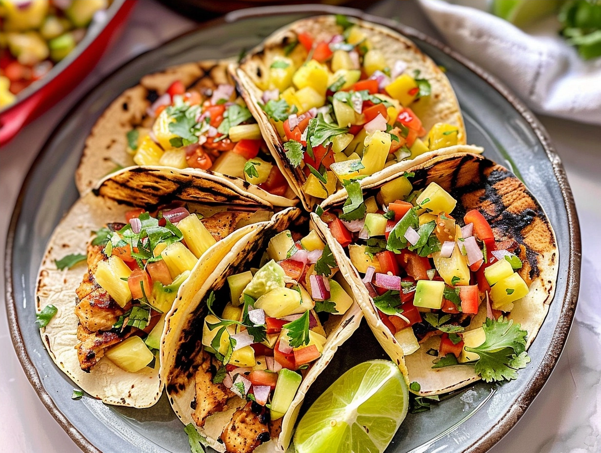 Chili Lime Chicken Tacos with Grilled Pineapple Salsa 6 image 1781496806724