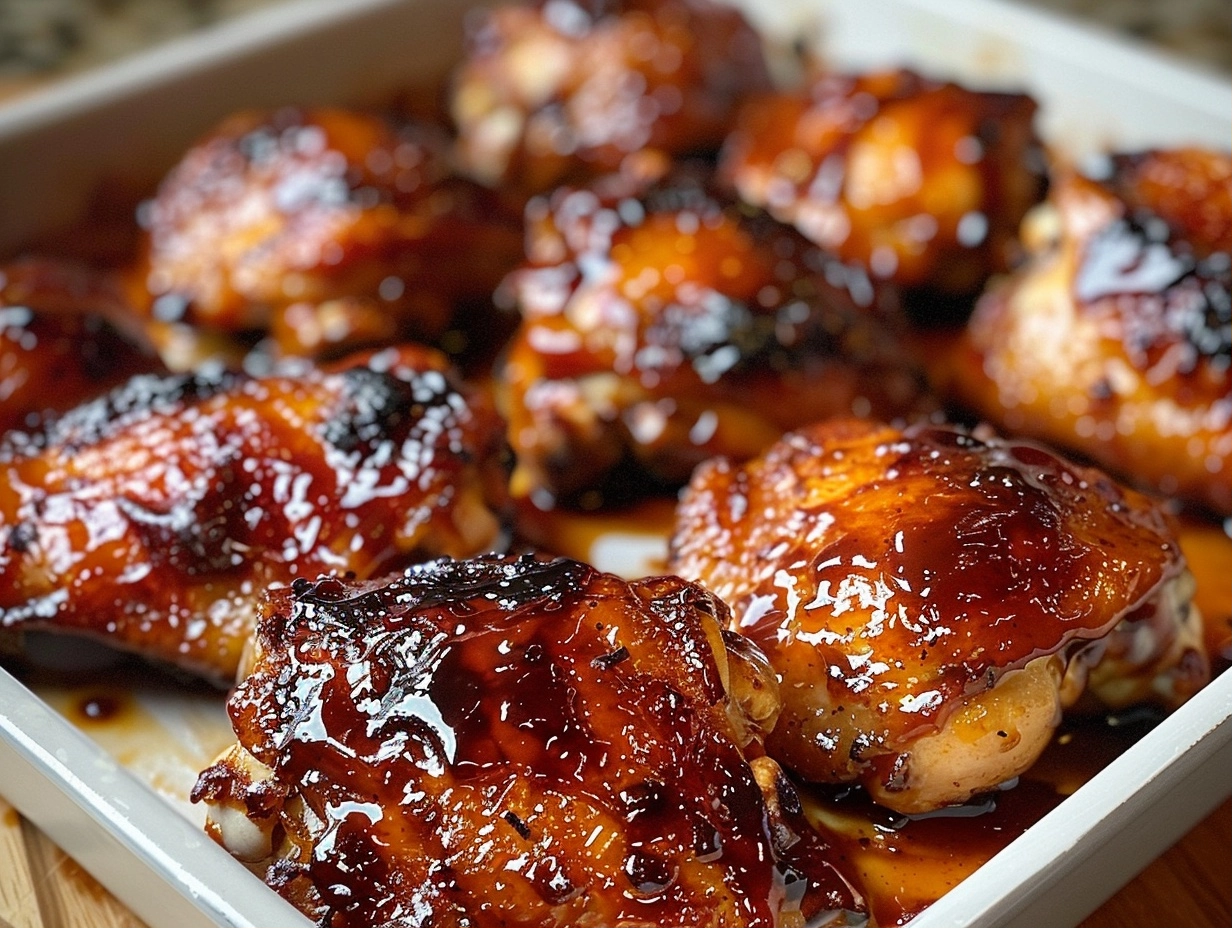 Caramelized BBQ Chicken Thighs in the Oven - Recipe 4 Caramelized BBQ Chicken Thighs in the Oven - Recipe
